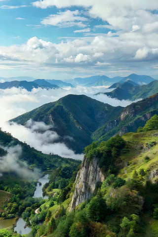 山峦云海自然风光全景 山峦云海自然风光全景