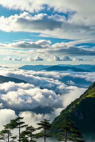 山峦云海自然风光全景 山峦云海自然风光全景