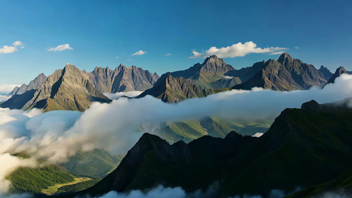 山脉云海自然风光 山脉云海自然风光