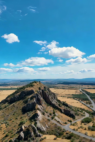 山丘自然风光俯瞰全景 山丘自然风光俯瞰全景