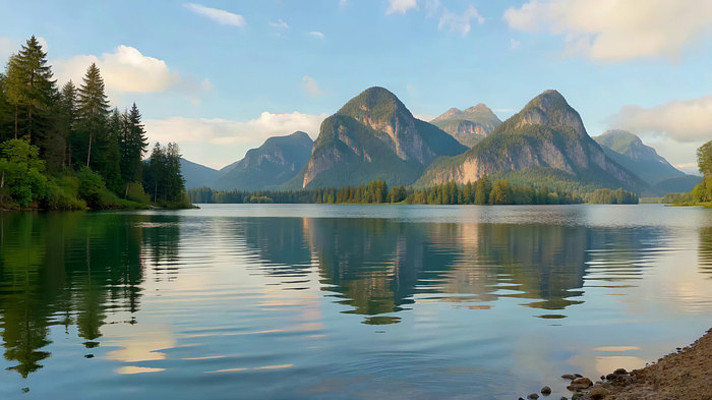 山水湖泊森林自然风光 山水湖泊森林自然风光