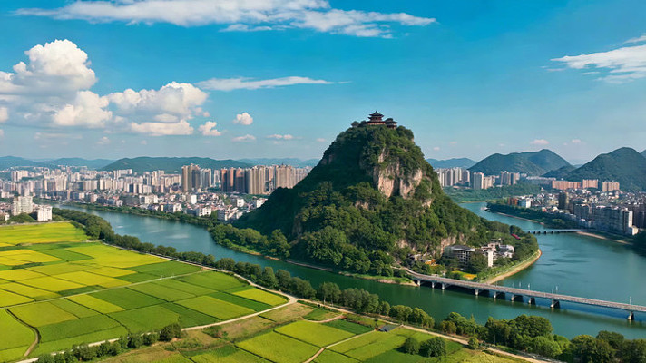 山水间城市风光全景 山水间城市风光全景
