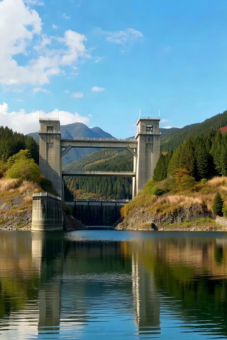 山水间的水坝自然景观 山水间的水坝自然景观
