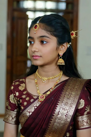 身着传统服饰的印度女孩 身着传统服饰的印度女孩