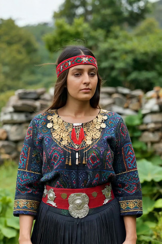 身着民族服饰的女子 身着民族服饰的女子