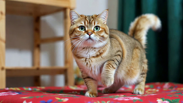 室内花色猫咪站立姿态 室内花色猫咪站立姿态