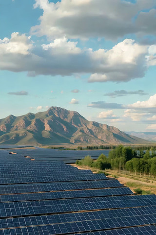 太阳能光伏电站自然风光 太阳能光伏电站自然风光