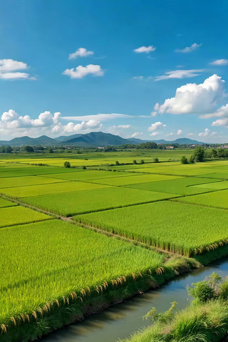 田野稻田自然风光 田野稻田自然风光