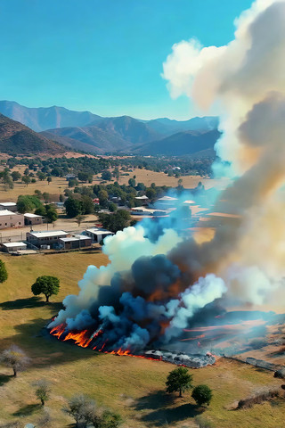 田野火灾浓烟升腾景象 田野火灾浓烟升腾景象