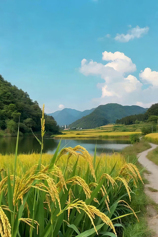 田园稻田山水自然风光 田园稻田山水自然风光