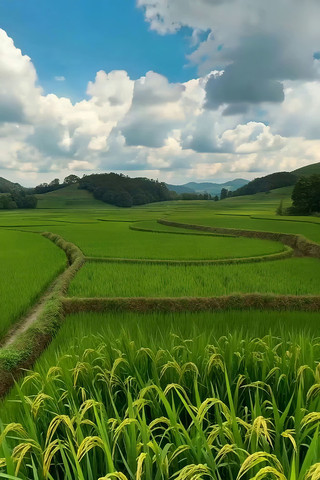 田园稻田自然风光 田园稻田自然风光