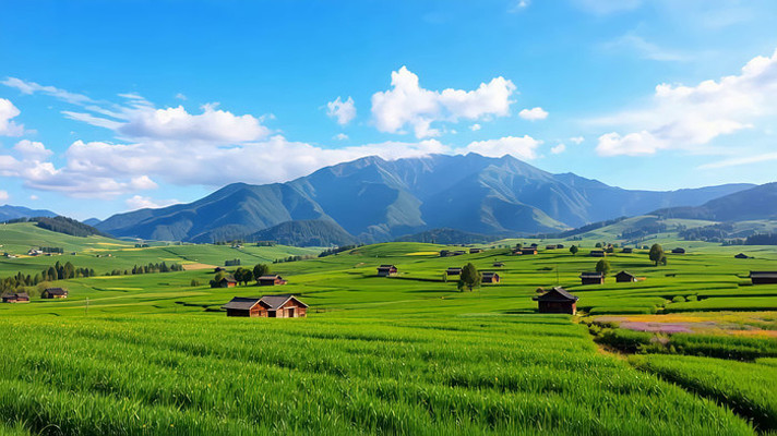 田园乡村自然风光全景 田园乡村自然风光全景