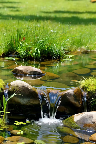 庭院小瀑布与水景 庭院小瀑布与水景