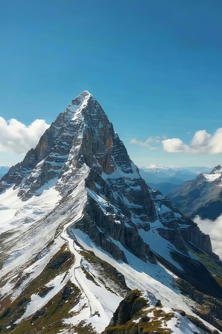 巍峨雪山全景 巍峨雪山全景