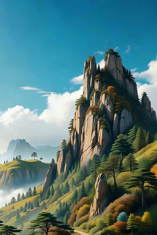 唯美山峰森林自然风景 唯美山峰森林自然风景