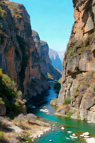 峡谷河流自然风光 峡谷河流自然风光