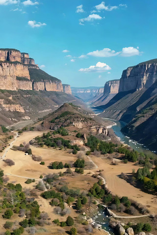 峡谷自然风光鸟瞰全景 峡谷自然风光鸟瞰全景