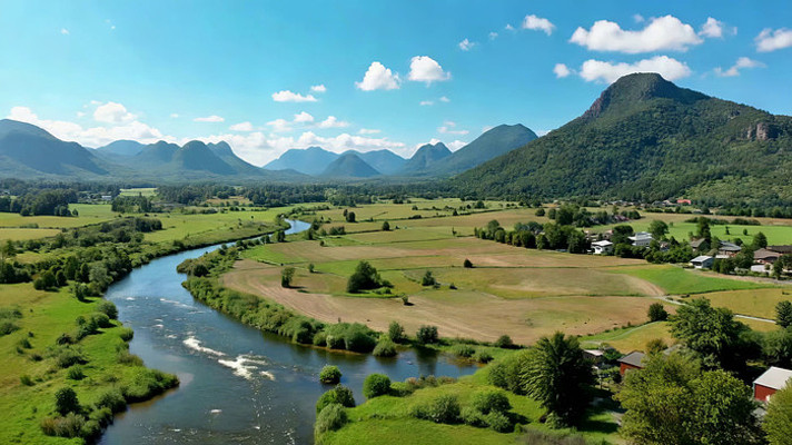 乡村河流山川自然风光 乡村河流山川自然风光