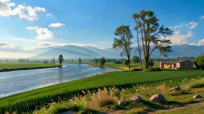 乡村河畔自然风光 乡村河畔自然风光