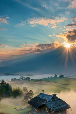 乡村日出自然风光 乡村日出自然风光