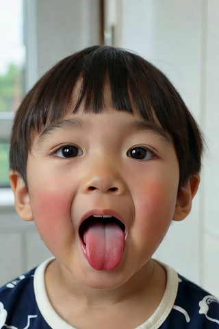 小孩吐舌头特写素材 小孩吐舌头特写素材