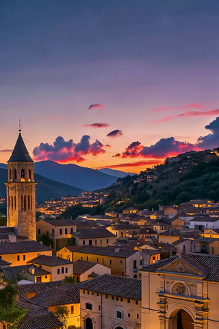 小镇黄昏全景 小镇黄昏全景