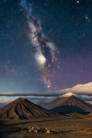 星空下的山脉自然风光素材 星空下的山脉自然风光素材