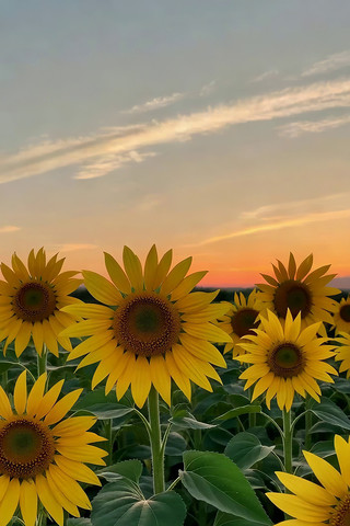 夕阳下的向日葵花田 夕阳下的向日葵花田