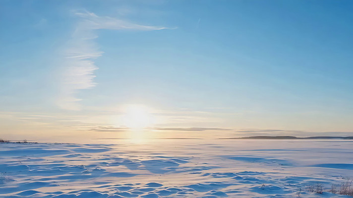 雪地日出自然风光 雪地日出自然风光