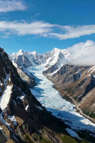 雪山冰川自然风光全景 雪山冰川自然风光全景