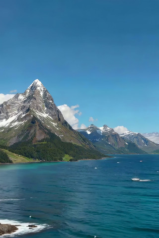 雪山海景自然风光 雪山海景自然风光