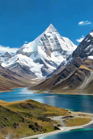 雪山湖泊自然风光 雪山湖泊自然风光