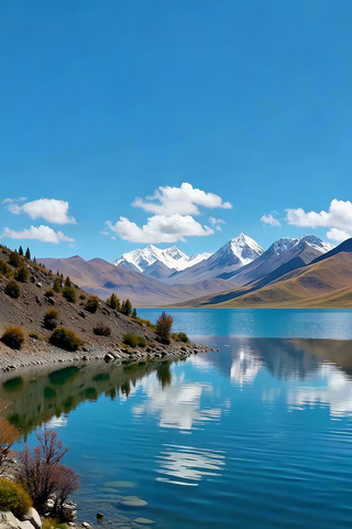 雪山湖泊自然风光 雪山湖泊自然风光