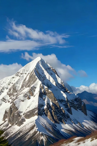 雪山全景自然风光 雪山全景自然风光