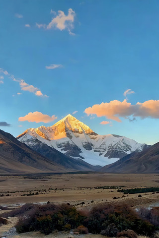 雪山日出自然风光 雪山日出自然风光