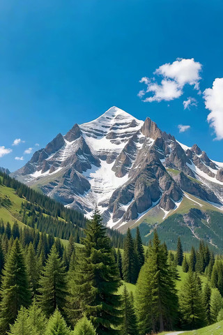 雪山森林自然风光 雪山森林自然风光
