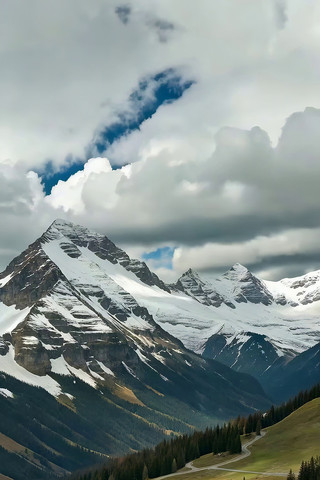 雪山森林自然风光全景 雪山森林自然风光全景