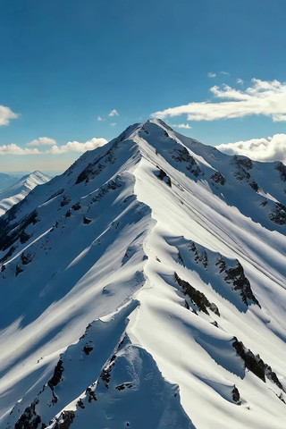 雪山山峰高空俯瞰画面 雪山山峰高空俯瞰画面