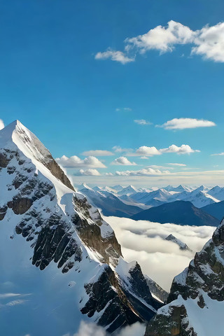 雪山山脉高空全景 雪山山脉高空全景