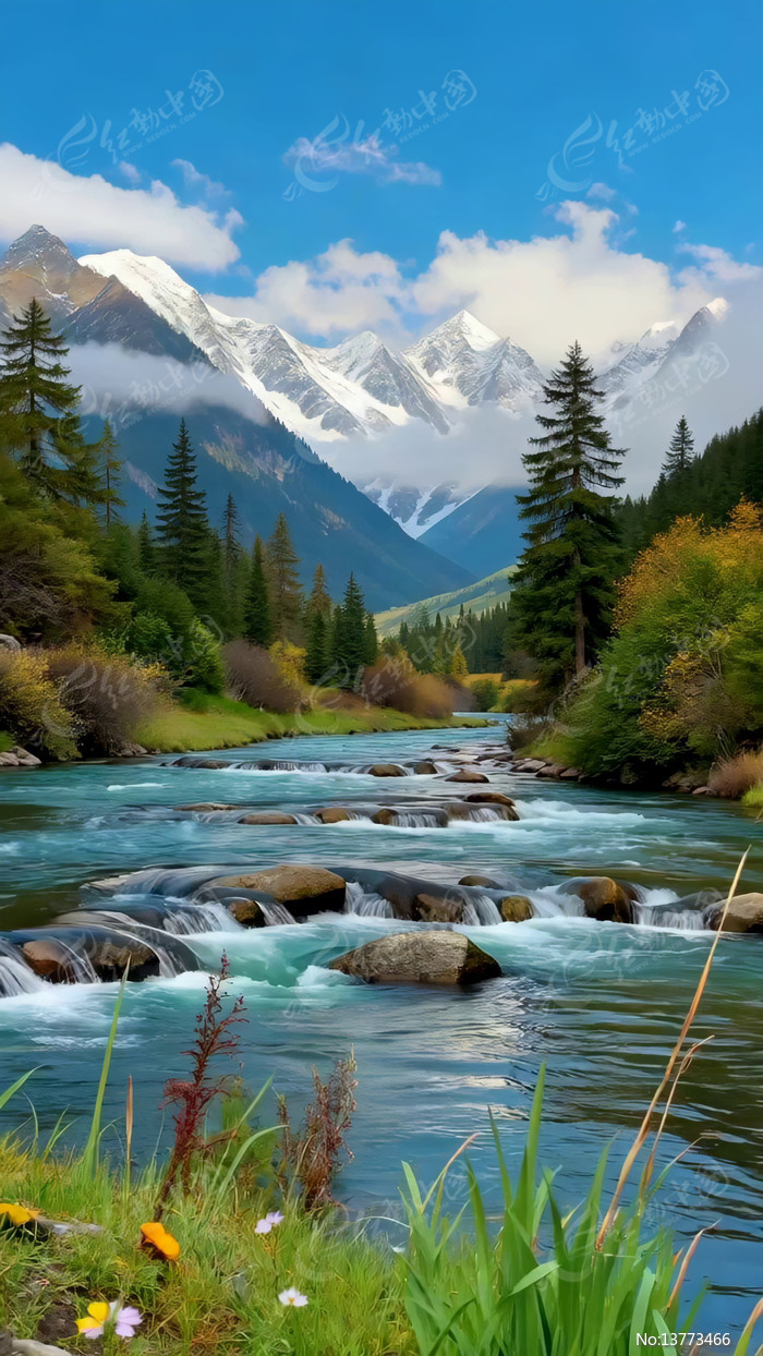 ѩɽ�µĺ���ɭ�ַ羰