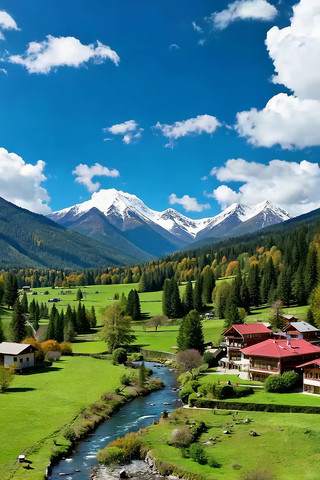 ѩɽ�µ���԰��Ȼ���