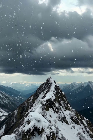 雪山雪景空中俯瞰画面 雪山雪景空中俯瞰画面
