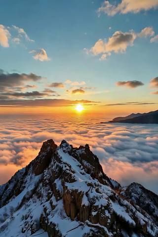 雪山云海日出景观 雪山云海日出景观