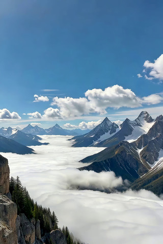 雪山云海森林自然风光 雪山云海森林自然风光