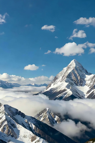 雪山云海自然风光 雪山云海自然风光