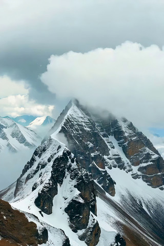 雪山云雾环绕自然风光 雪山云雾环绕自然风光
