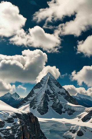 雪山与云海自然风光 雪山与云海自然风光