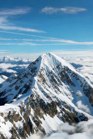 雪山自然风光高空视角 雪山自然风光高空视角