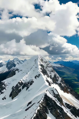 雪山自然风光航拍全景 雪山自然风光航拍全景