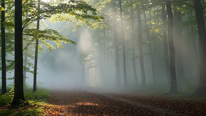 阳光照射下的森林小径 阳光照射下的森林小径